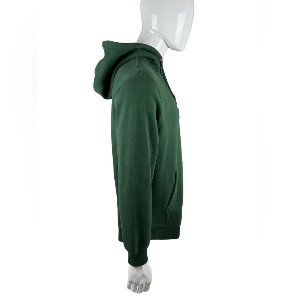 Stussy Mens Medium Hoodie Sweatshirt Green Embroidered Logo Cotton Blend - Picture 5 of 10